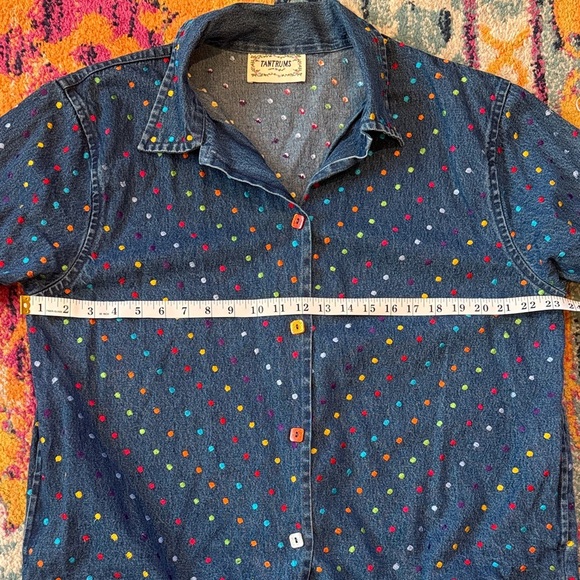 Tantrums Blue Jean Jacket with Colorful Dots - Picture 2 of 5